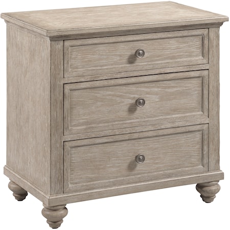 Three Drawer Straight Nightstand