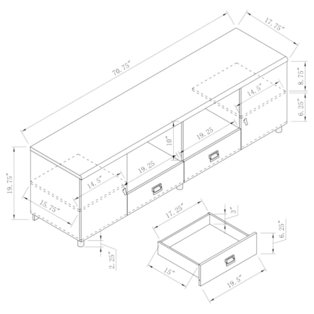 Burkett 71&quot; TV Stand