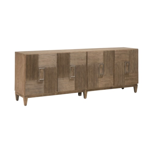 Contemporary 82 Inch Accent TV Console with Wire Management