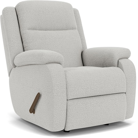 Casual Rocking Recliner with Pillow Arms