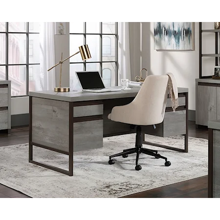 Contemporary Double Pedestal Desk with File Drawers