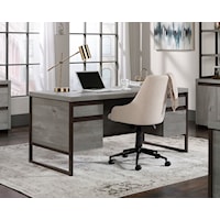 Contemporary Double Pedestal Desk with File Drawers