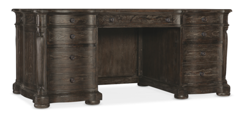 Traditional Executive Desk with 2 Locking File Drawers
