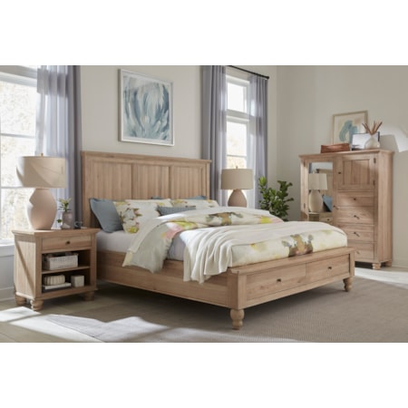 King Storage Panel Bed