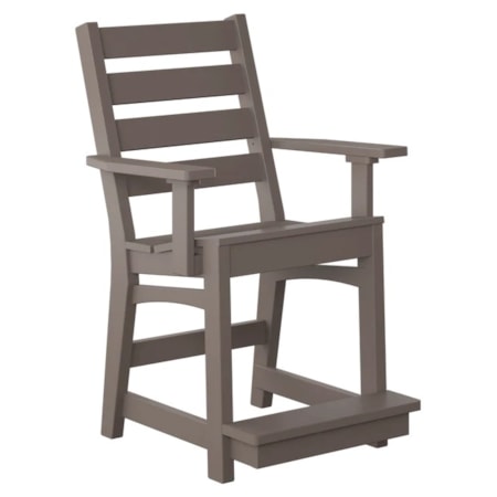 Ladder-Back Counter-Height Balcony Chair