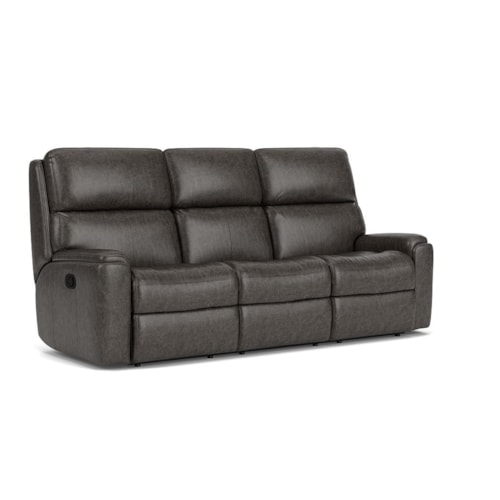 Casual Reclining Sofa with Pillow Arms