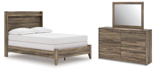 Full Panel Bed, Dresser And Mirror