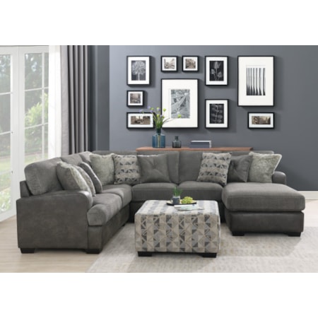 4-Piece Sectional with RSF Chaise