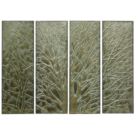 Set of Four Metal Wall Art Panels