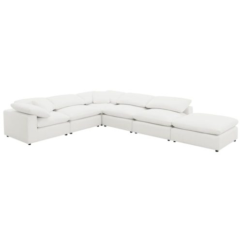 Raleigh 6-Piece Boucle Upholstered Modular Sectional Ivory
