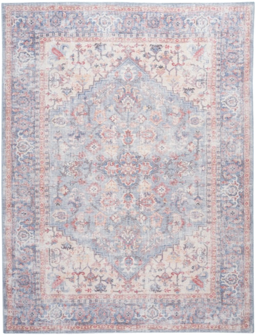 9'2" X 12' Blue/Multi Rectangle Rug