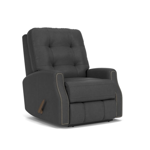 Button Tufted Manual Recliner with Nailheads