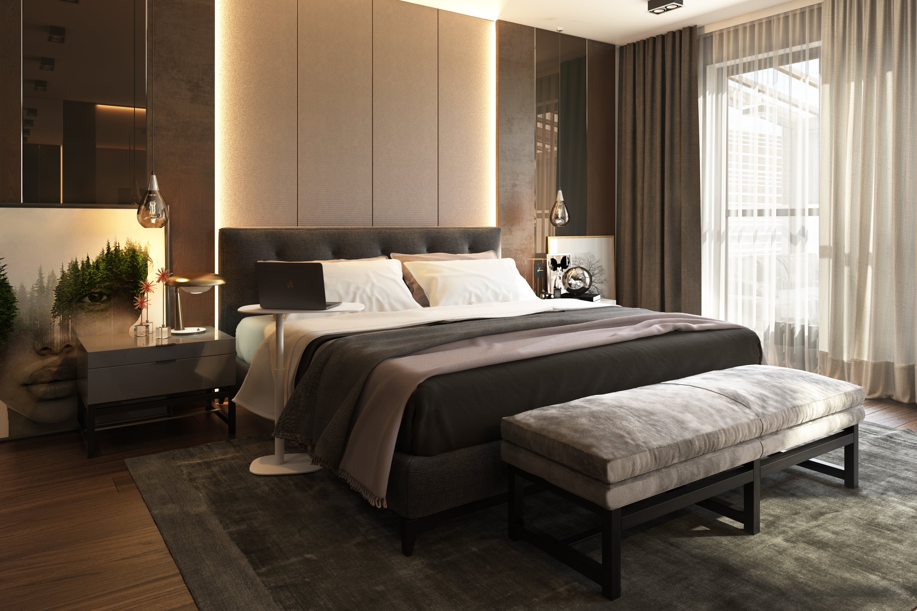 BDI Serif Lift Top Laptop Table