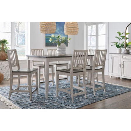 5-pc. Two-Tone Counter-Height Dining Set