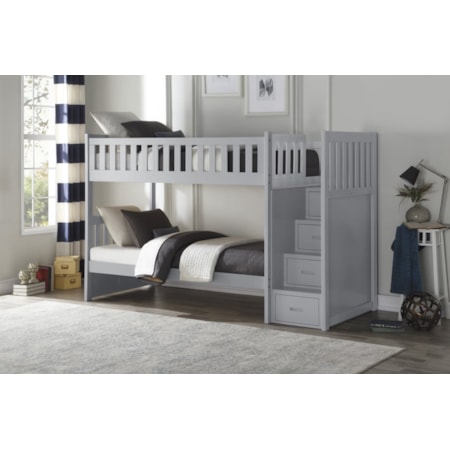 Twin Over Twin Step Bunk Bed