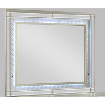 Glam Rectangular Dresser Mirror with LED Touch Light