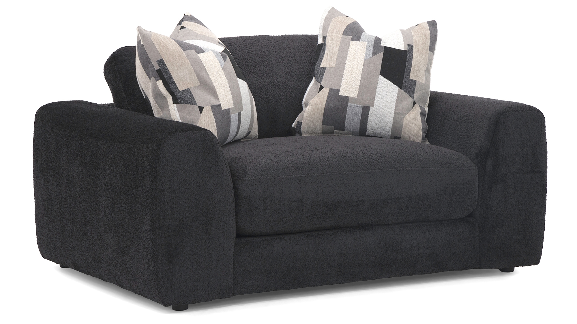 Modern Chair and a Half w/Throw Pillows