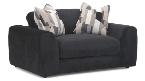 Modern Chair and a Half with Throw Pillows