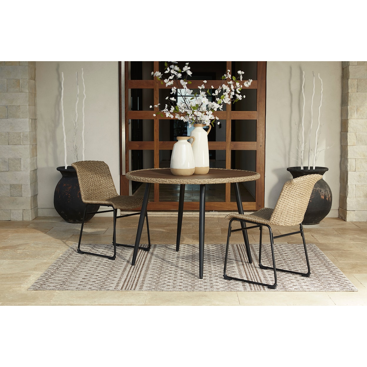 Signature Design by Ashley Amaris Set of 2 Outdoor Dining Chairs