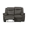 New Classic Taggart Leather Loveseat W/ Dual Recliners