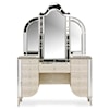 Michael Amini Hollywood Swank 3-Piece Vanity Desk with Mirror and Bench
