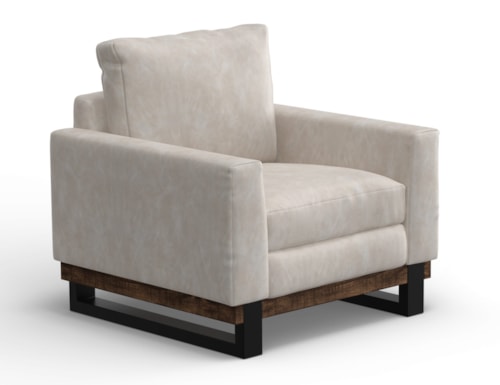 Contemporary Armchair with Track Arms