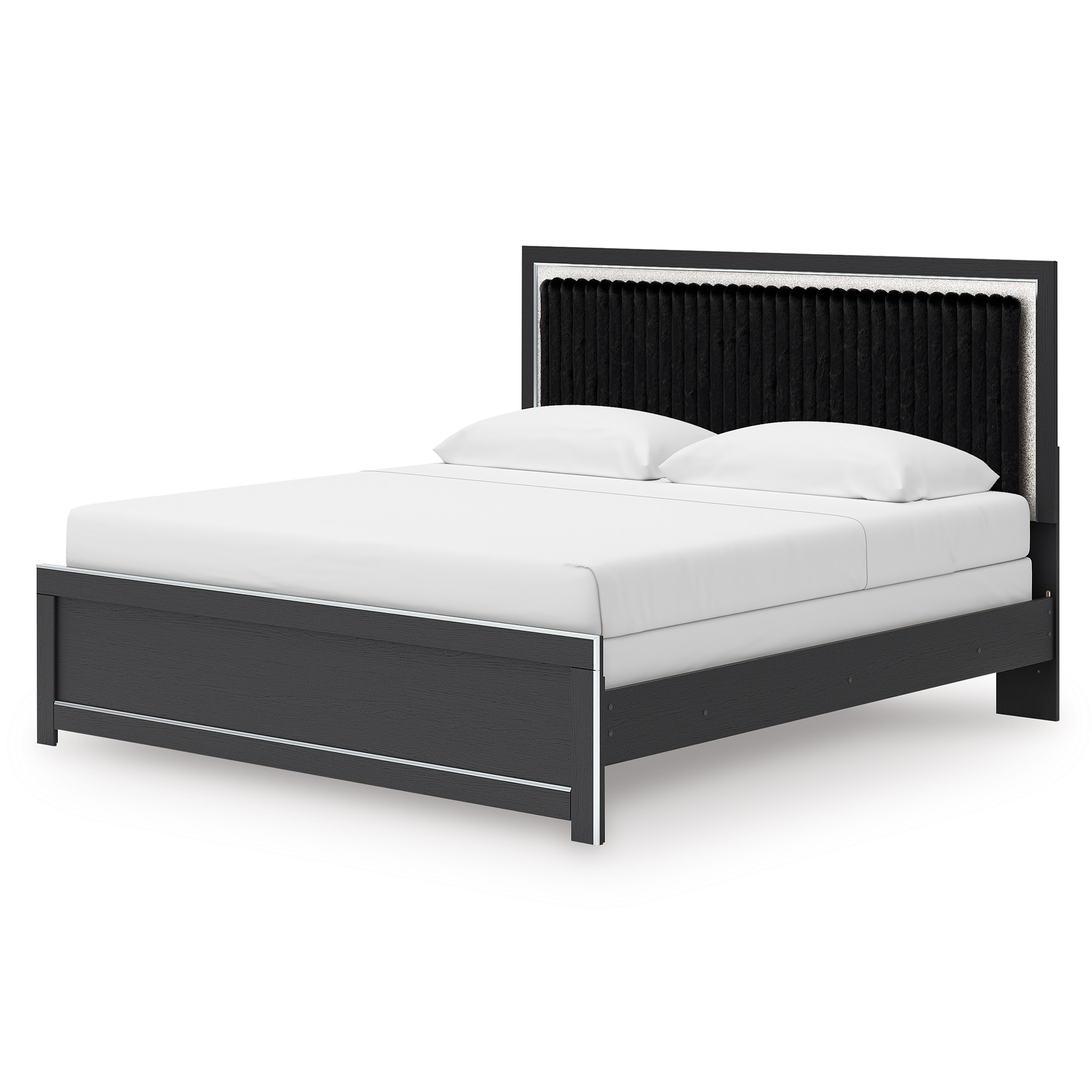 King Upholstered Panel Bed
