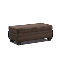 Transitional Upholstered Ottoman - Chocolate