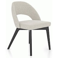 Contemporary Upholstered Fixed Side Chair with Cut-Out Back