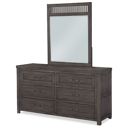 Dresser and Mirror Set