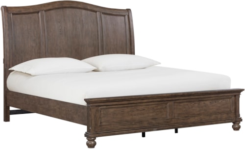 Traditional Queen Sleigh Bed with USB Headboard Ports