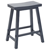 Transitional 24 Inch Sawhorse Counter Height Stool