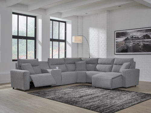 6-piece Power Reclining Sectional With Chaise And Console