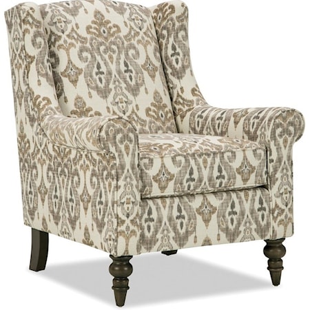 Wing Back Chair with Traditional Turned Legs