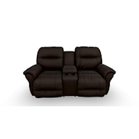Casual Power Rocker Reclining Loveseat with Storage Console