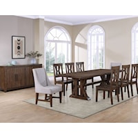 Auburn Transitional 9-Piece Dining Set with Side and Arm Chairs
