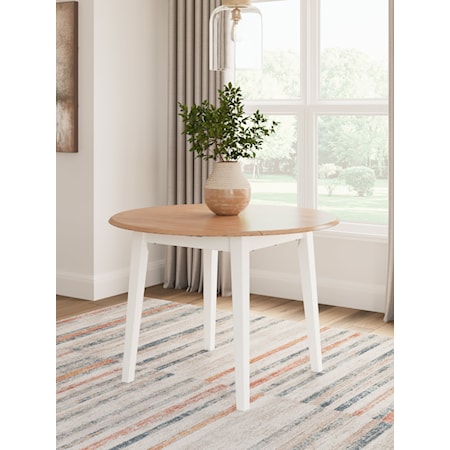 Round Drm Drop Leaf Table