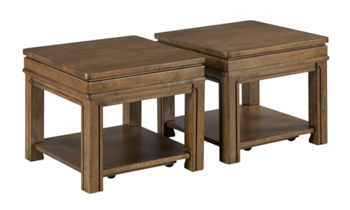 Transitional Pack of 2 Square Bunching Coffee Tables