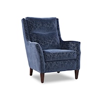 Transitional Arm Chair with Bustle Back Cushion