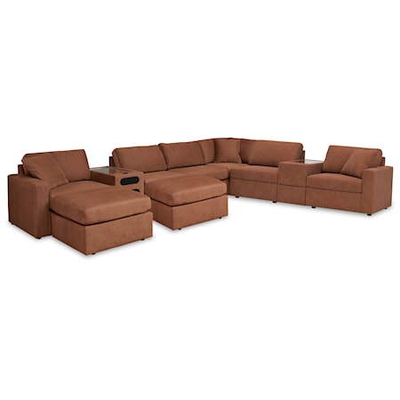 8-Piece Sectional And 2 Ottomans