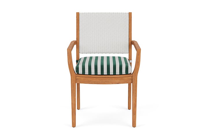 Lloyd Flanders Teak Loom-Back Dining Armchair