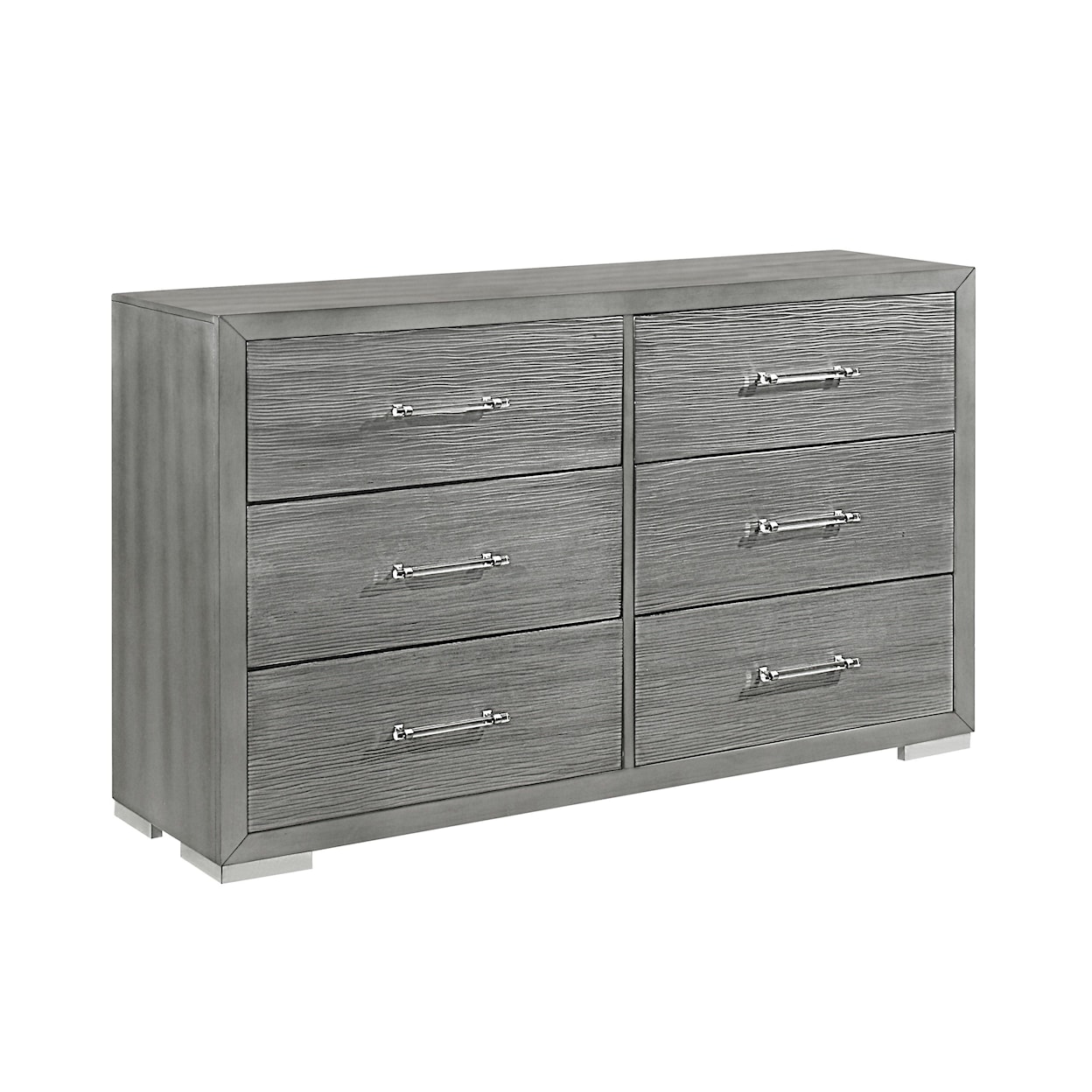 Global Furniture Tiffany Silver 6-Drawer Dresser