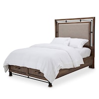 Rustic King Panel Bed with Footboard Storage