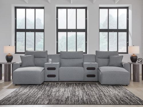 5-piece Power Reclining Sectional With Chaise And Audio Consoles