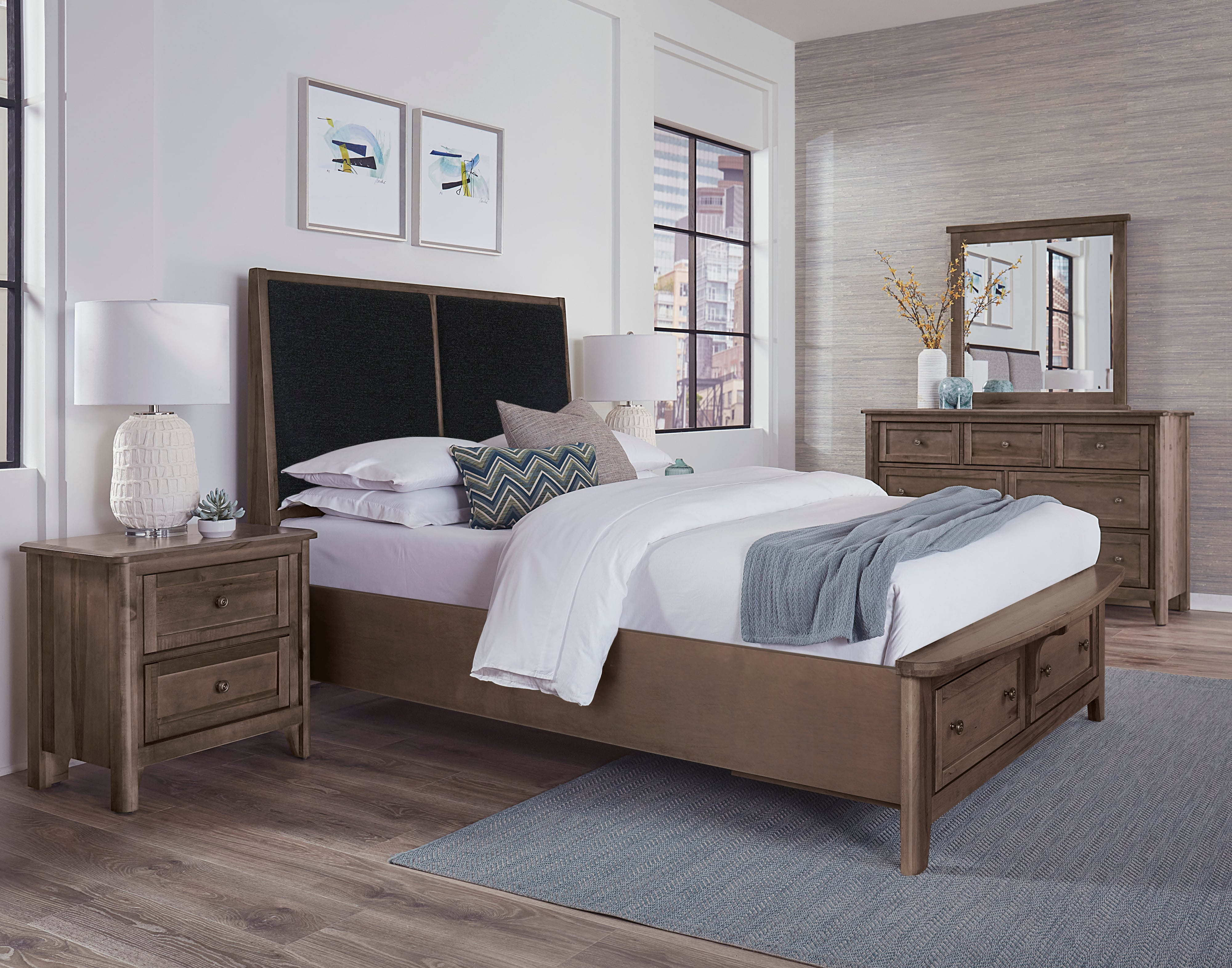 Queen Upholstered Storage Bed