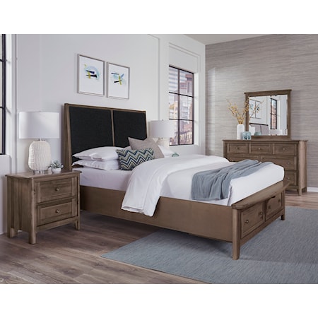 Queen Upholstered Storage Bed