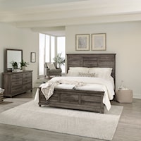 Modern Farmhouse Queen Panel Bed 3-Piece Bedroom Set