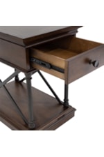 Liberty Furniture Tribeca Transitional Metal and Wood Drawer Chair Side Table