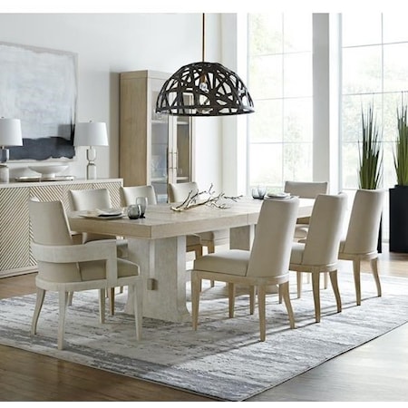 Contemporary 9-Piece Table and Chair Dining Set