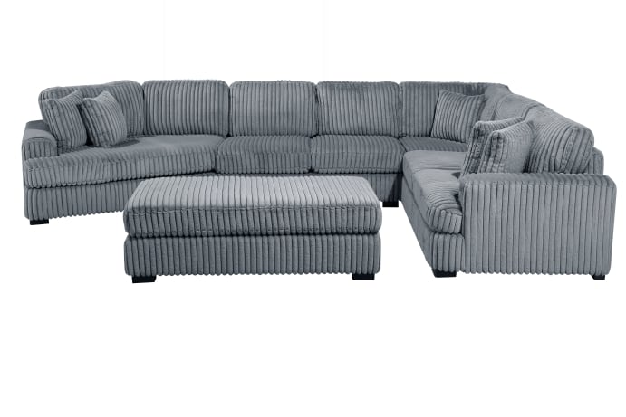 5-pc. Sectional w/Left Cuddler &amp; Ottoman